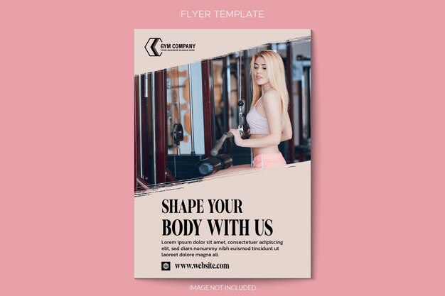 Vecteur modèle de flyer publicitaire femme gym et fitness