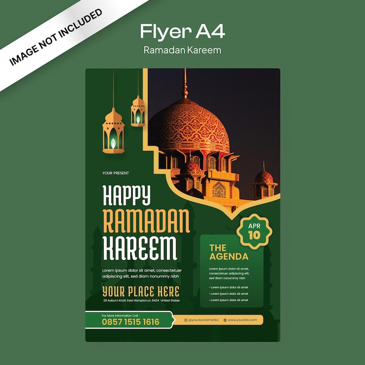 Vecteur le modèle de flyer de ramadan kareem v3