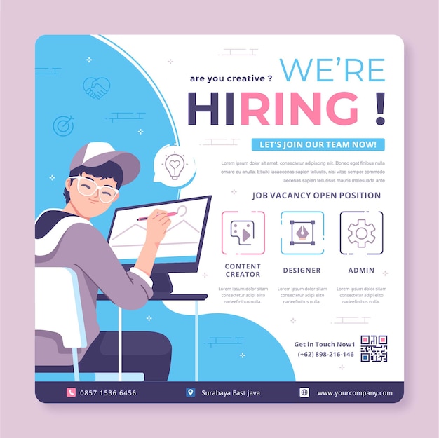 modèle de flyer de recrutement créatif