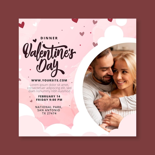 Vecteur modèle de flyer saint valentin