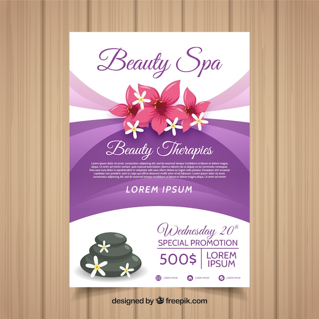 Modèle De Flyer Spa Belle Avec Des éléments Plats