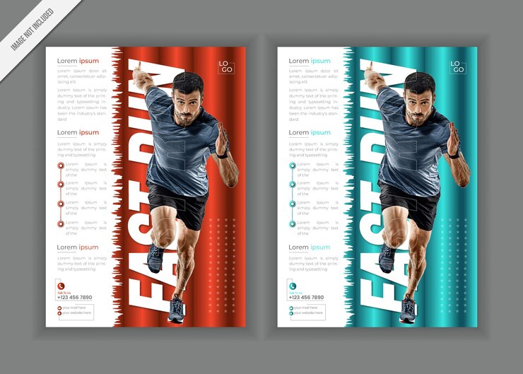 Vecteur modèle de flyer de sport vectoriel avec image