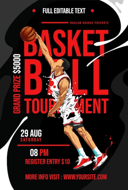 modèle de flyer de tournoi de basket-ball