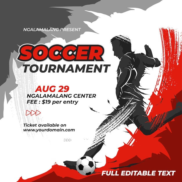 Vecteur modèle de flyer tournoi de football