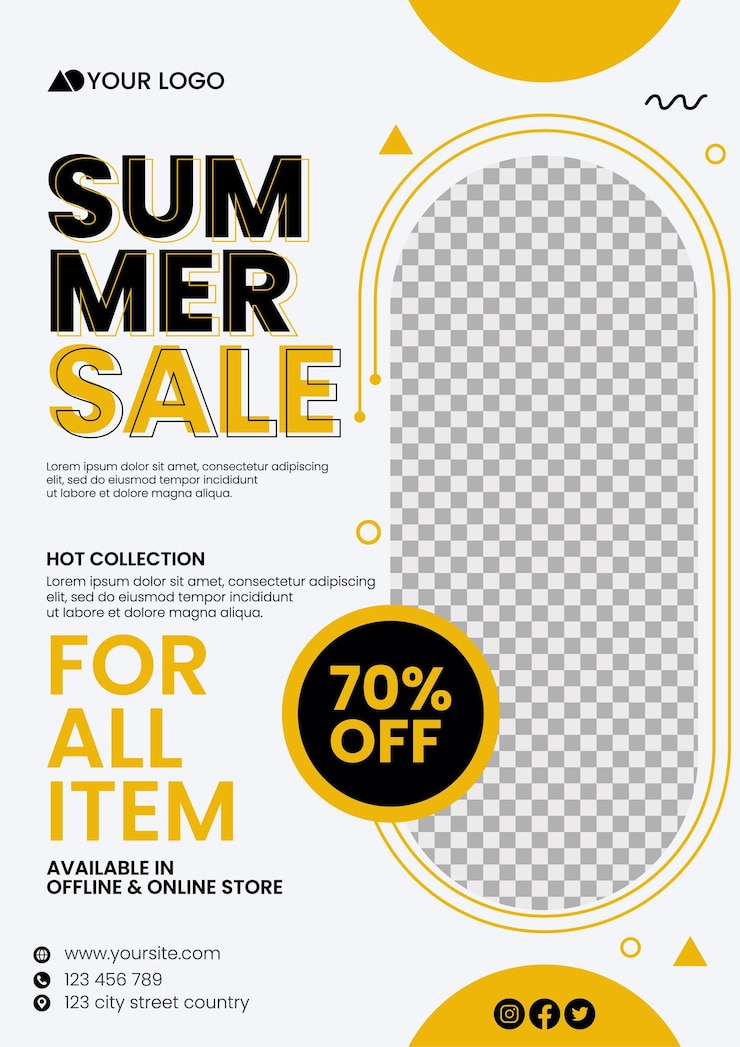 Vecteur modèle de flyer de vente d&#39;été