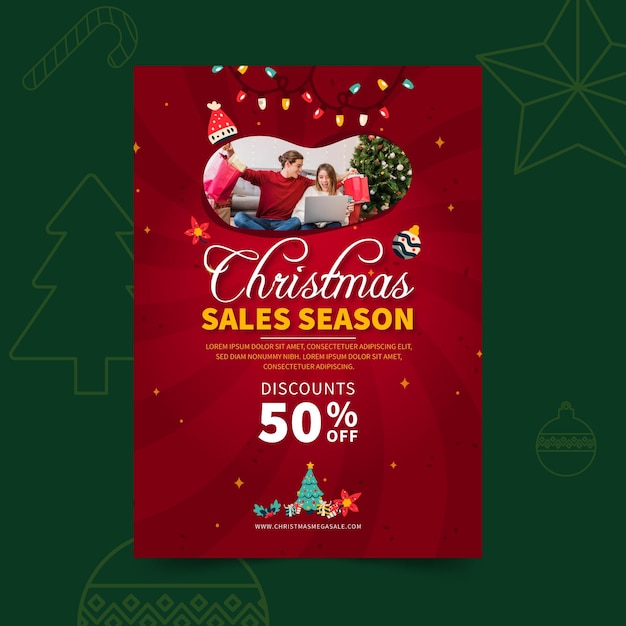 Modèle de flyer de vente joyeux noël