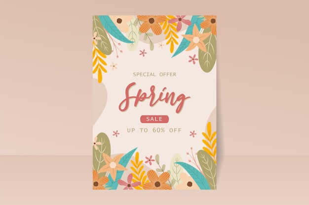 Modèle De Flyer De Vente De Printemps Au Design Plat