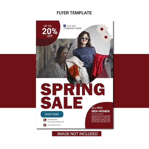 Vecteur modèle de flyer de vente de printemps plat coloré