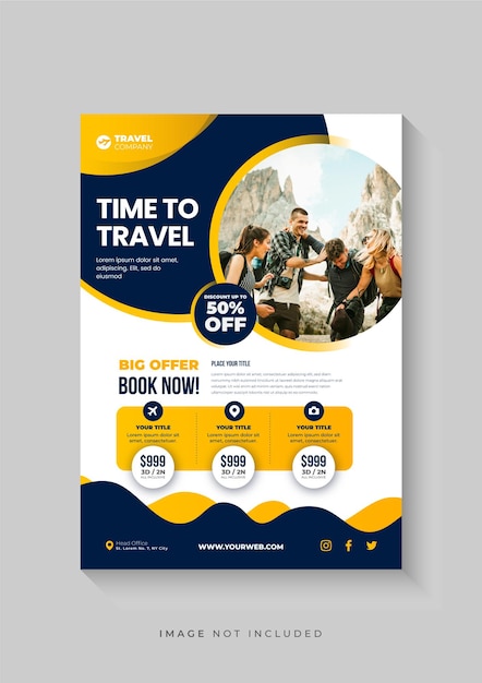 Modèle de flyer de vente de voyage