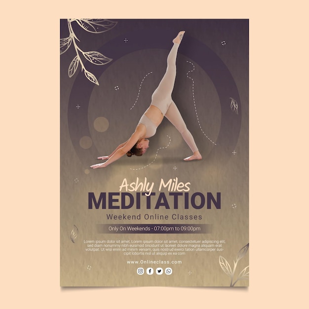 Modèle De Flyer Vertical De Méditation