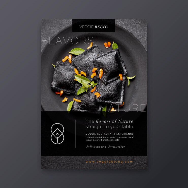 Vecteur modèle de flyer vertical de restaurant sain