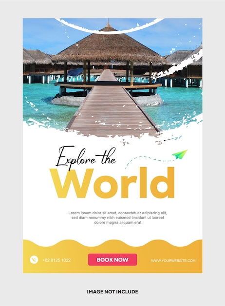 Modèle De Flyer De Visite De Voyage Premium