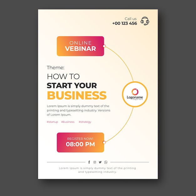 Modèle de flyer de webinaire sur les affaires en ligne