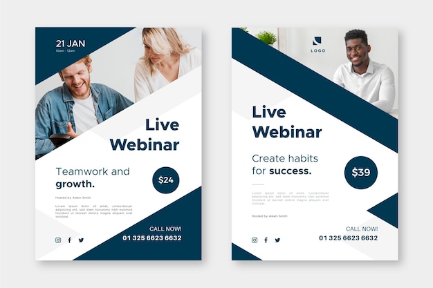 Modèle De Flyer De Webinaire Avec Photos