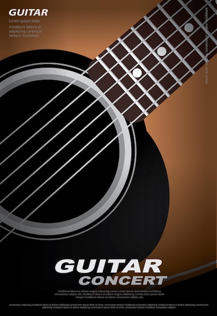 Modèle de fond d'affiche de concert de guitare