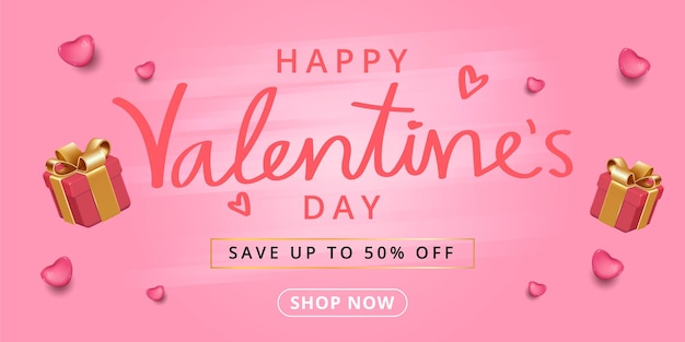 Modèle De Fond De Bannière De Vente Du Jour De La Saint-valentin Avec Une Forme Cylindrique D'affichage Du Produit