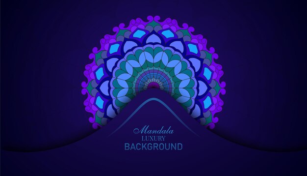 Modèle De Fond Décoratif Beau Mandala Floral Coloré Avec Un Style Luxueux