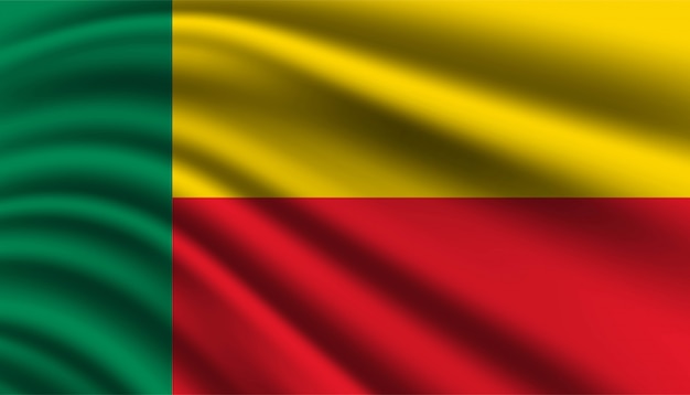 Vecteur modèle de fond de drapeau du bénin.