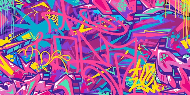 Modèle de fond d'illustration vectorielle de style graffiti d'art de rue urbain abstrait coloré
