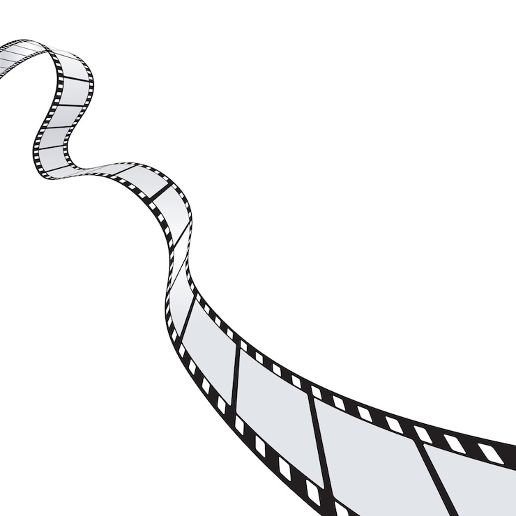 Vecteur modèle de fond noir et blanc de bande de film
