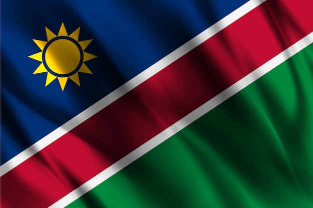 Modèle de fond ondulé de drapeau de la Namibie