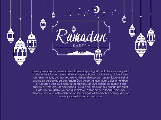 Modèle De Fond De Ramadan Kareem Pour Carte De Voeux Et D'invitation