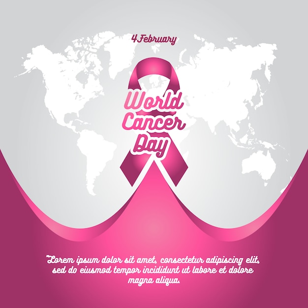 Modèle De Fond De Ruban Rose De La Journée Mondiale Du Cancer