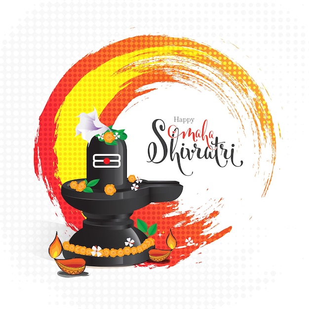 Vecteur modèle de fond de salutation du festival religieux indien maha shivratri