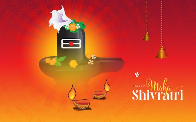 Modèle de fond de salutation du festival religieux indien Maha Shivratri