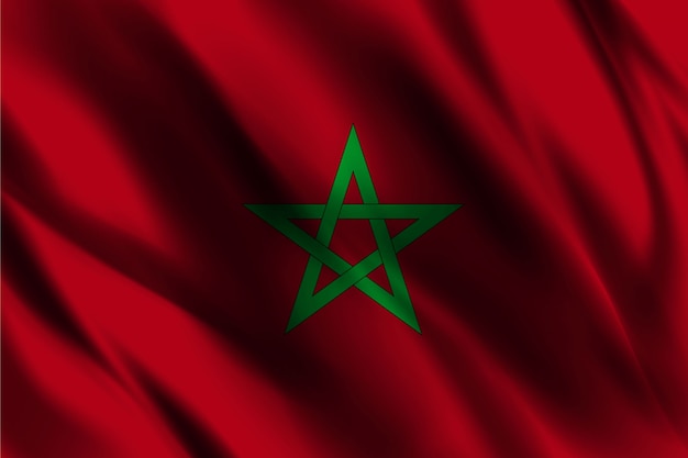 Modèle de fond de soie drapeau marocain