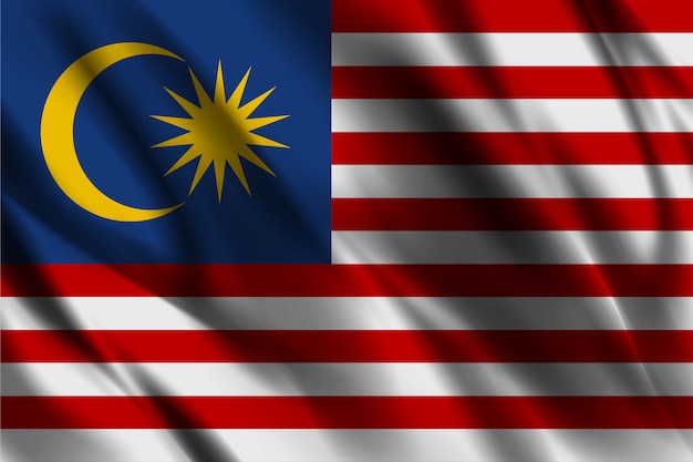 Modèle de fond de soie ondulant le drapeau de la Malaisie