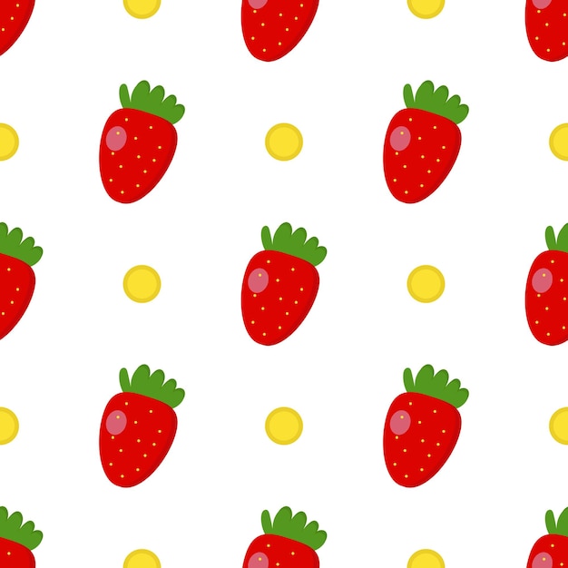 Modèle De Fraises Dans Le Style Plsk Sur Fond Blanc