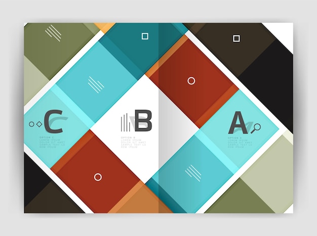 Vecteur modèle géométrique de brochure d'affaires a4 conception vectorielle pour le diagramme de disposition de flux de travail options de nombre ou conception web