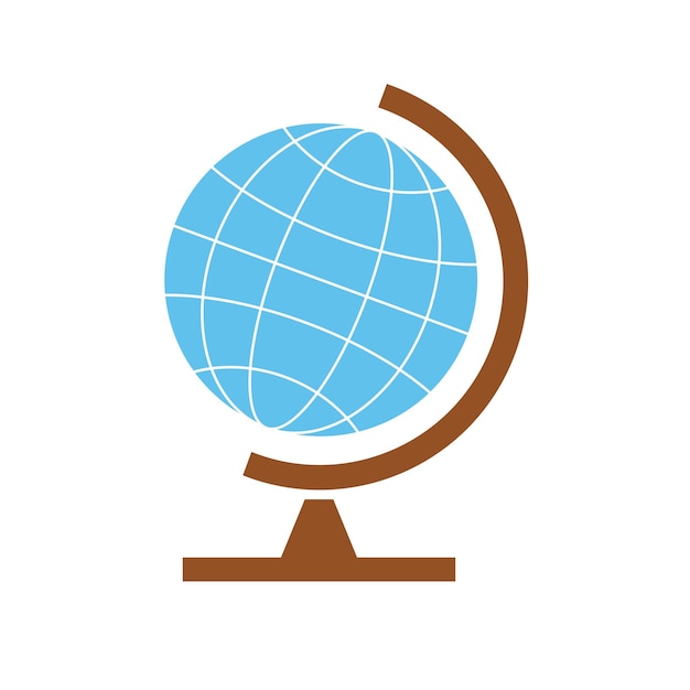 Modèle globe isolé sur fond blanc