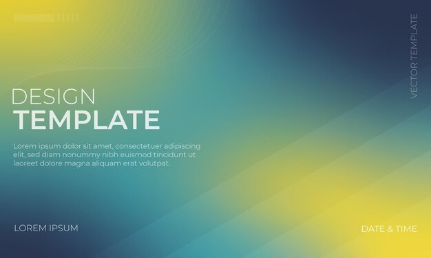 Modèle de gradient vectoriel dynamique avec des tons jaune marine et turquoise