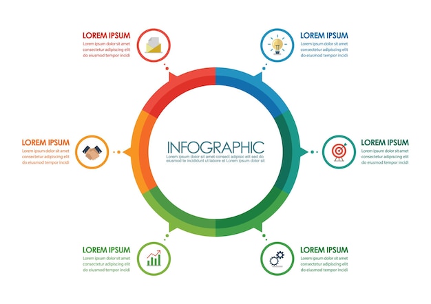 Modèle De Graphique Infographique De Cercle. Illustration Vectorielle