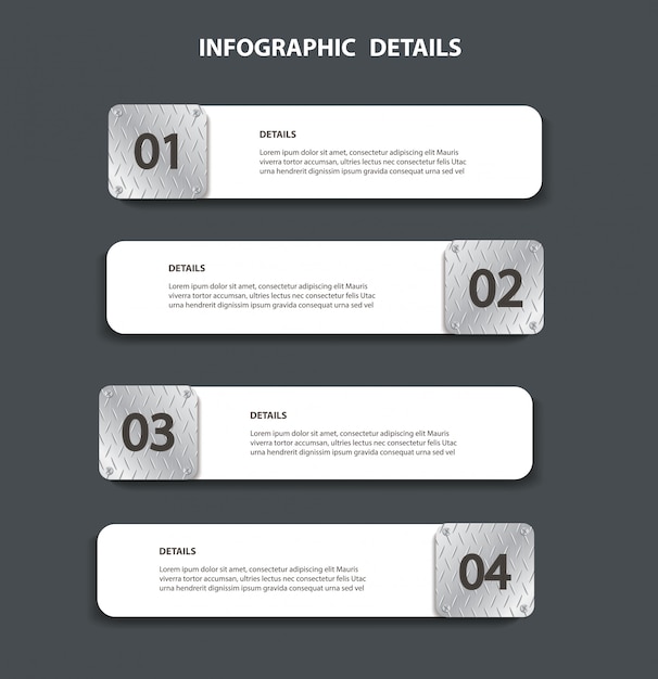 Modèle Graphique D'informations De Plaque Métallique Avec 4 Options