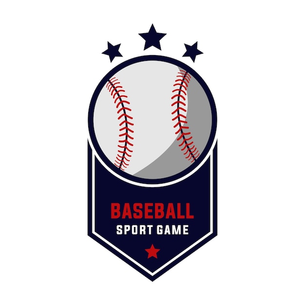 modèle graphique vectoriel de badge de baseball. illustration de sport avec style de ruban.
