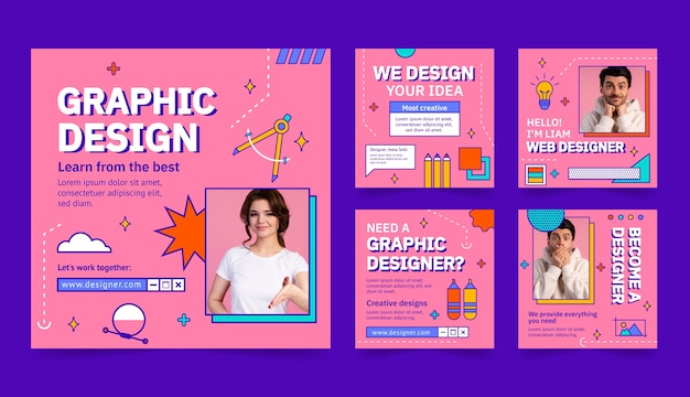 Modèle de graphiste design plat