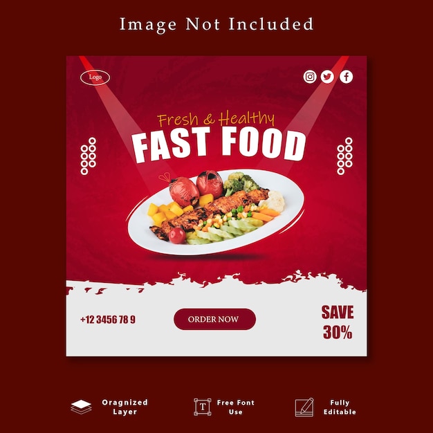 Modèle Gratuit De Médias Sociaux Pour Poster Instagram Food