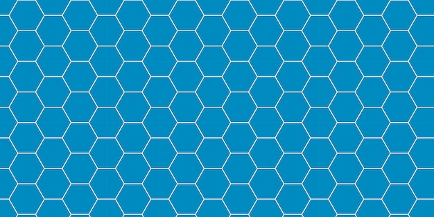 Modèle de grille hexagonale sur fond bleu