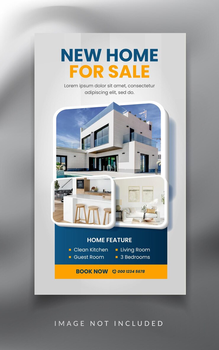 Modèle d'histoire instagram et facebook de vente de maison immobilière moderne