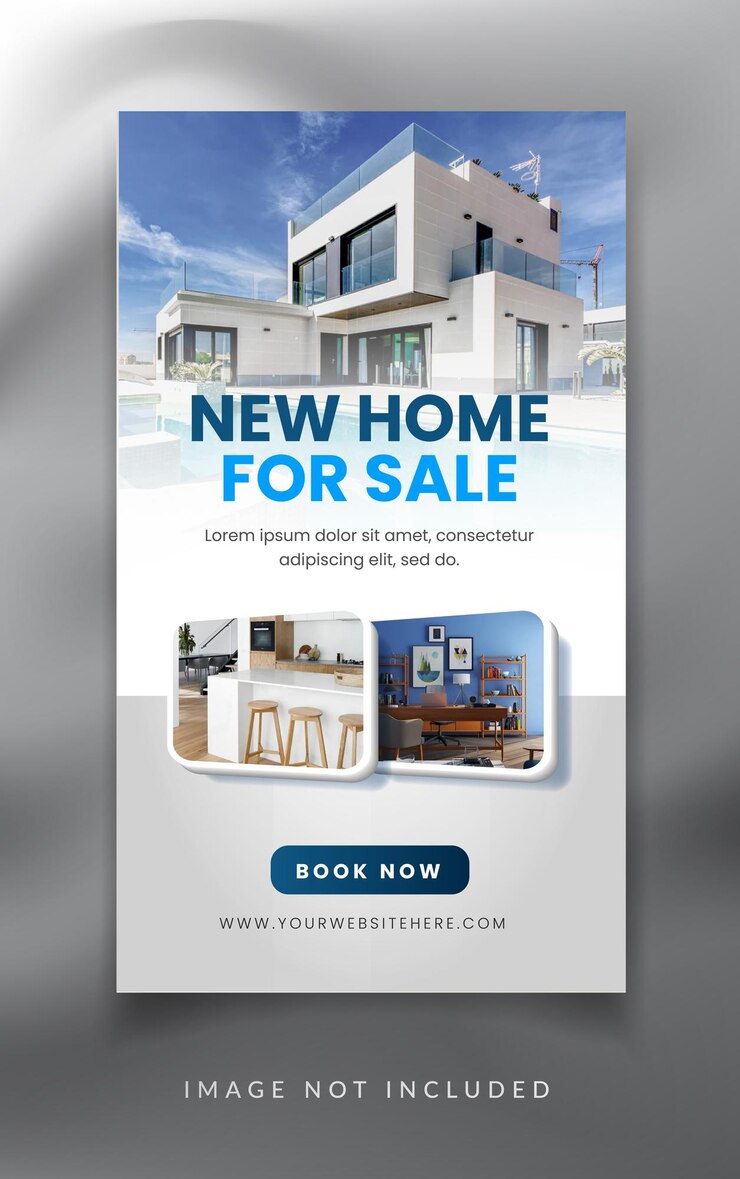 Modèle d'histoire instagram et facebook de vente de maison immobilière moderne