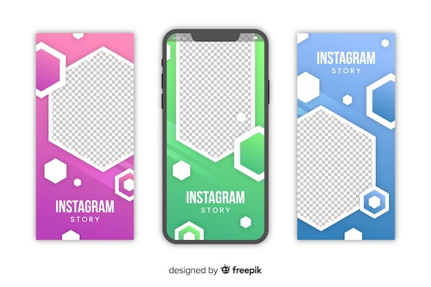 Vecteur modèle d'histoires instagram abstraites