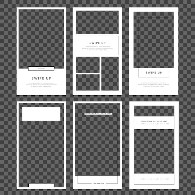 Modèle D'histoires Instagram. Définir Le Cadre Post.