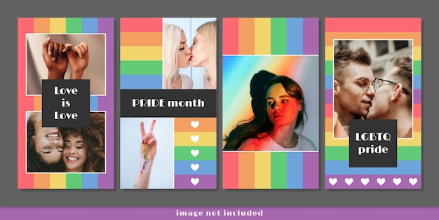 Modèle D'histoires Instagram Lgbt Pride Collection De Médias Sociaux