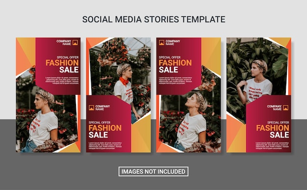Modèle d'histoires de médias sociaux de mode