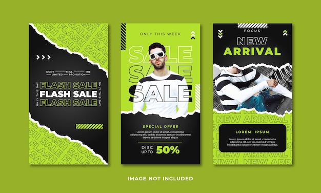 Modèle d'histoires de vente de mode sur les réseaux sociaux