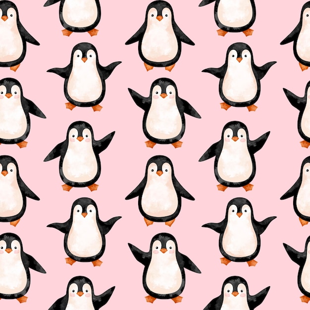 Modèle d'hiver de fond transparent pingouins