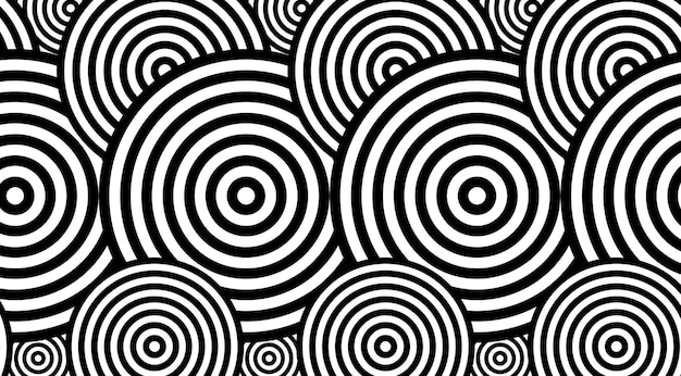 Modèle Hypnotique Avec Conception De Cercles Vvector.